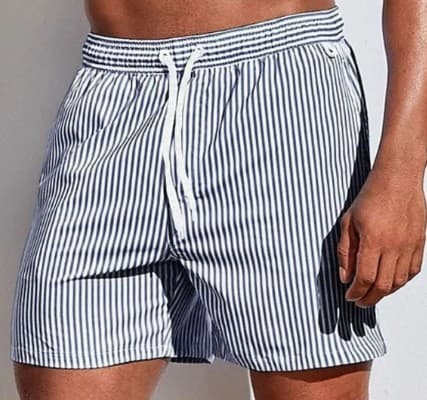 European and American Style Striped Men's Beach Shorts Summer Quick-Dry 5-Inch Swim Trunks Loose Casual Shorts Cross-Border Foreign Trade Streetwear