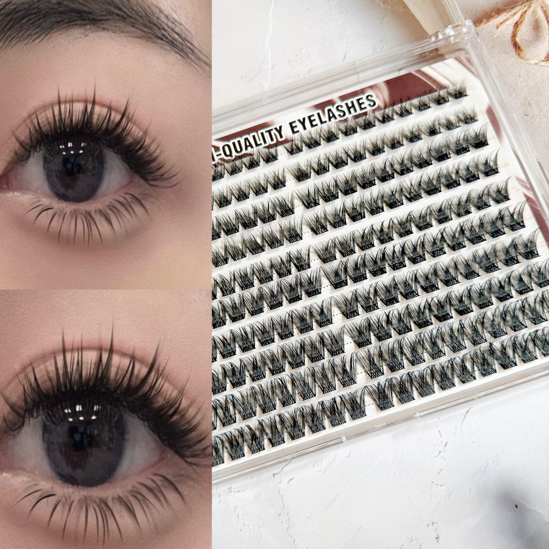Cross-border False Eyelashes WM10 Cartoon Big Eye Lashes Exquisite Segmented Clusters Dynamic 3D Self-Focusing Large Capacity