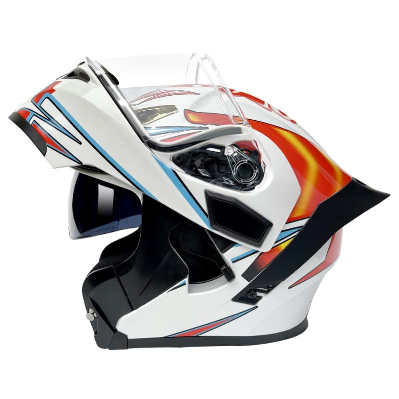 Motorcycle Helmet Double Lens Retro Reflective Helmet Full Face Helmet Unique Large Tail Wings Rider Safety Helmet Four Seasons