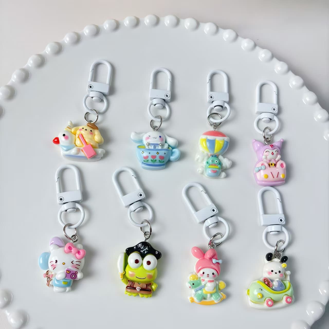Cartoon Cheerful Mini Zoo Keychain Student Backpack Charm Girls Bag Couple Best Friend Small Gift Wholesale