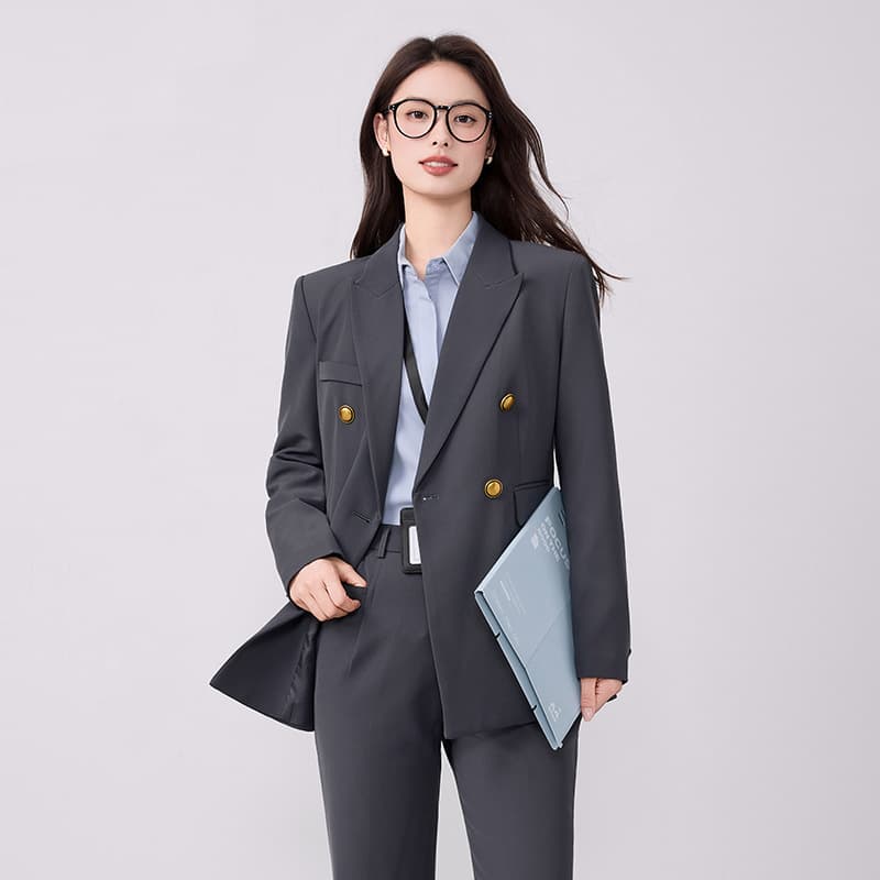 SY9803 Black Blazer for College Students Interview Formal Wear Women's Suit Office Casual Commute Set