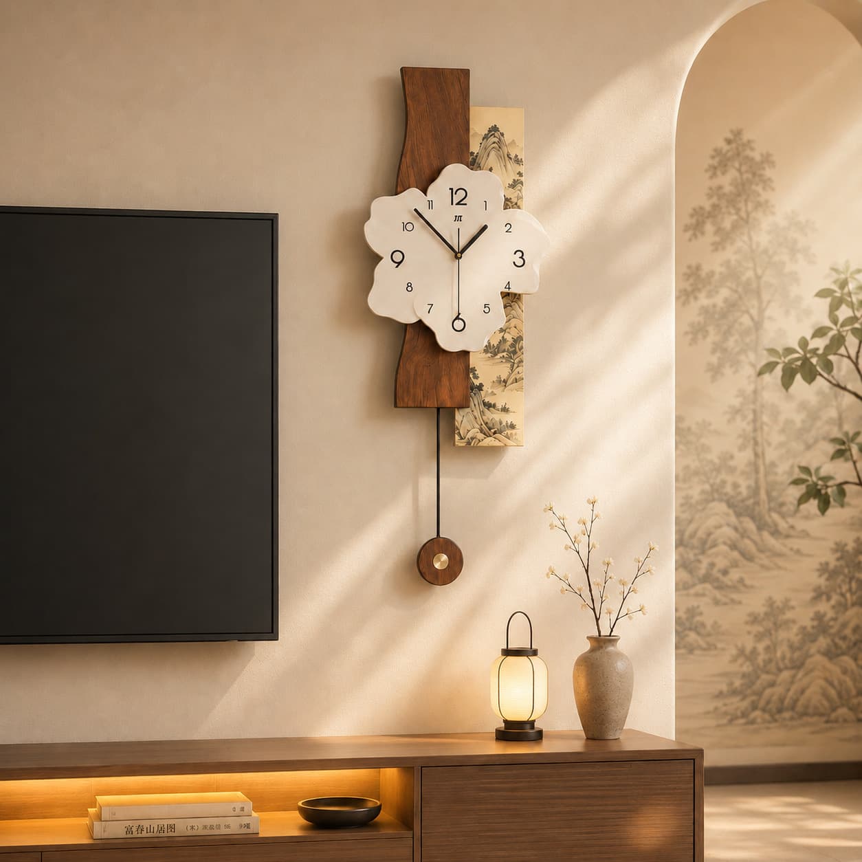 Song's aesthetic wall clock living room high-end modern home decoration clock wall hanging 2026 new style medieval style clock