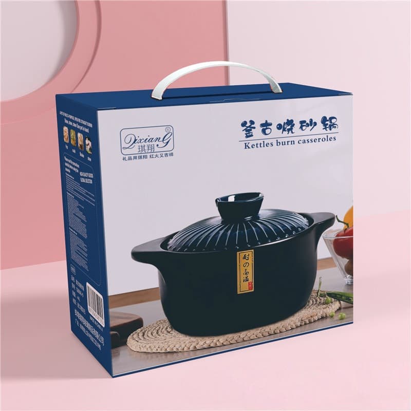 Creative clay pot for open flame soups, household ceramic stone pot, health-preserving gift set or promotional item.