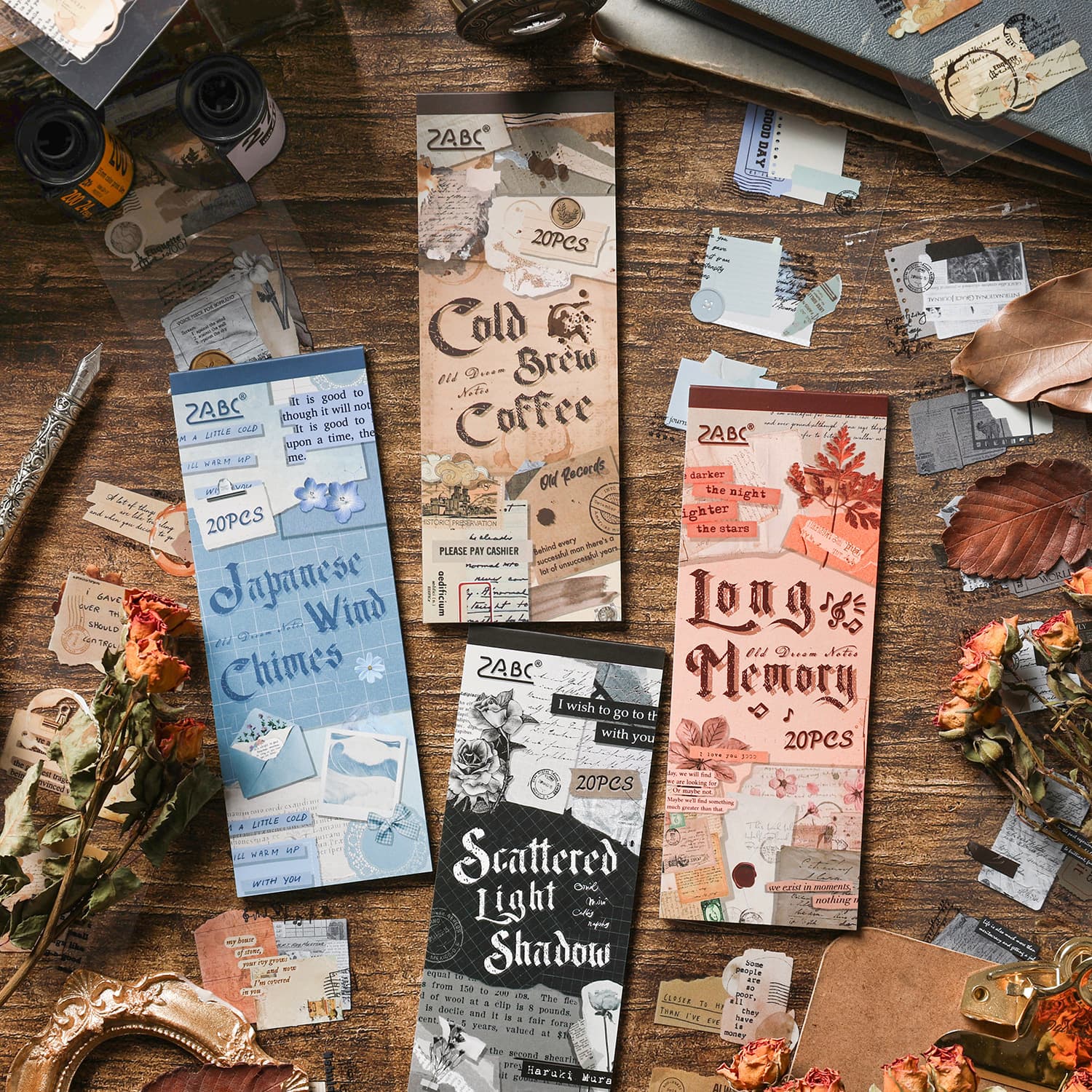 Cross-border Old Dream Notes Series Retro Notebook Stickers Handmade Creative Stickers English Mail Stickers Wholesale
