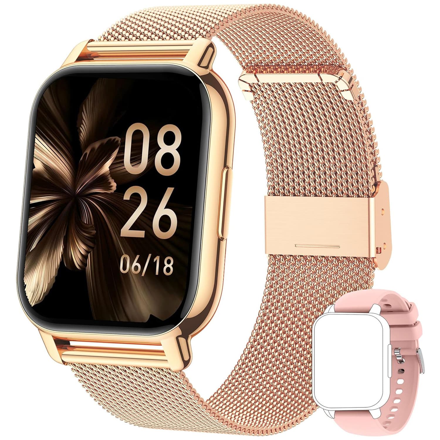 P66 cross-border smart watch 1.85-inch blood oxygen blood pressure heart rate health monitoring message reminder Bluetooth call watch