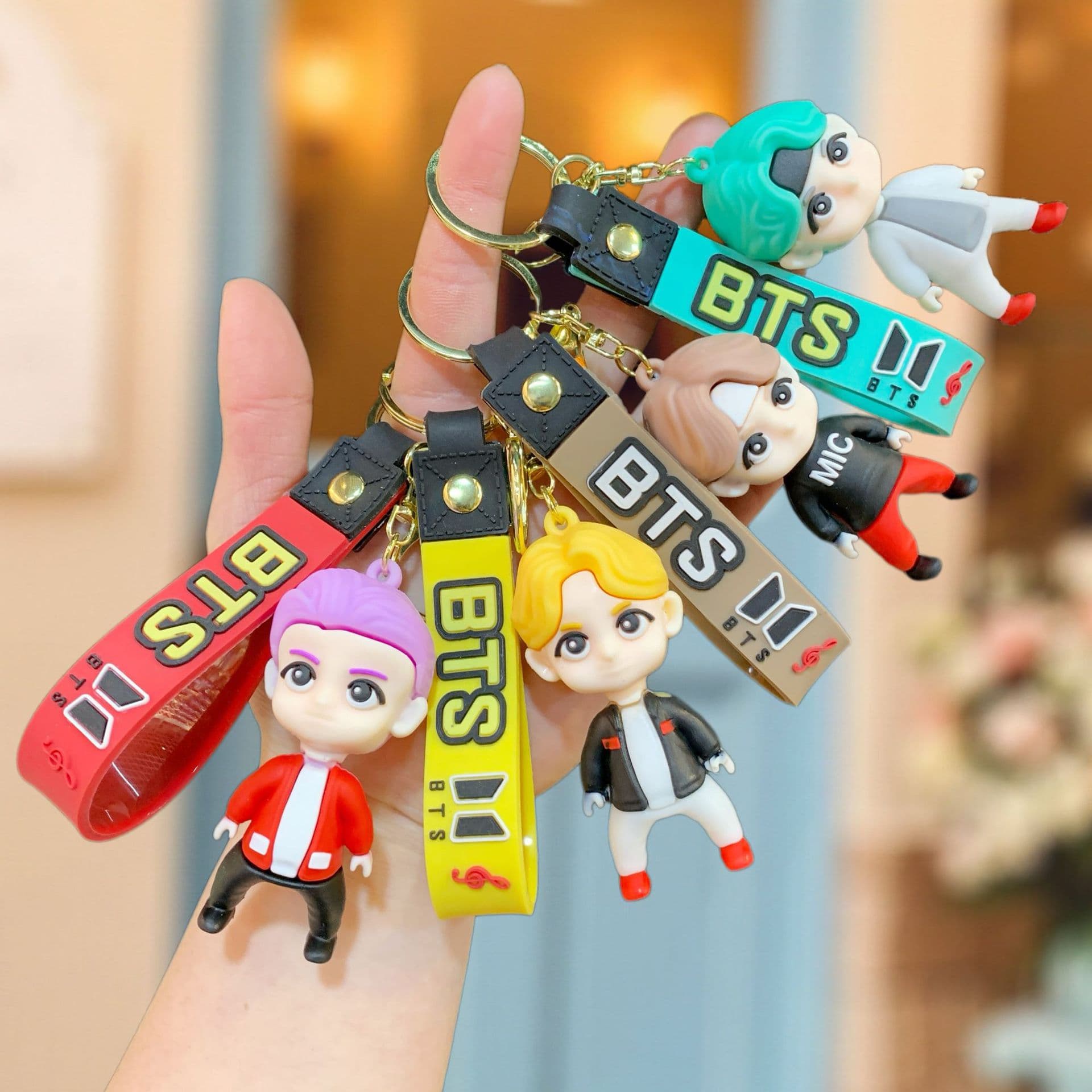 Creative BTS Keychain Trendy Doll Figure Street Stall Decoration Bag Charm