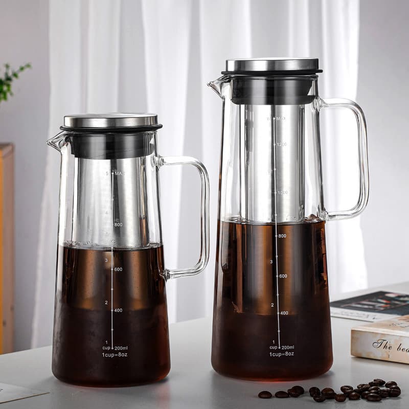 Pour-Over Coffee Pot, Cold Brew Pot, Home Cold Water Pitcher, Coffee Filter Cup, Cold Brew Tea Pot, Ice Drip Coffee Pot, Glass Pot