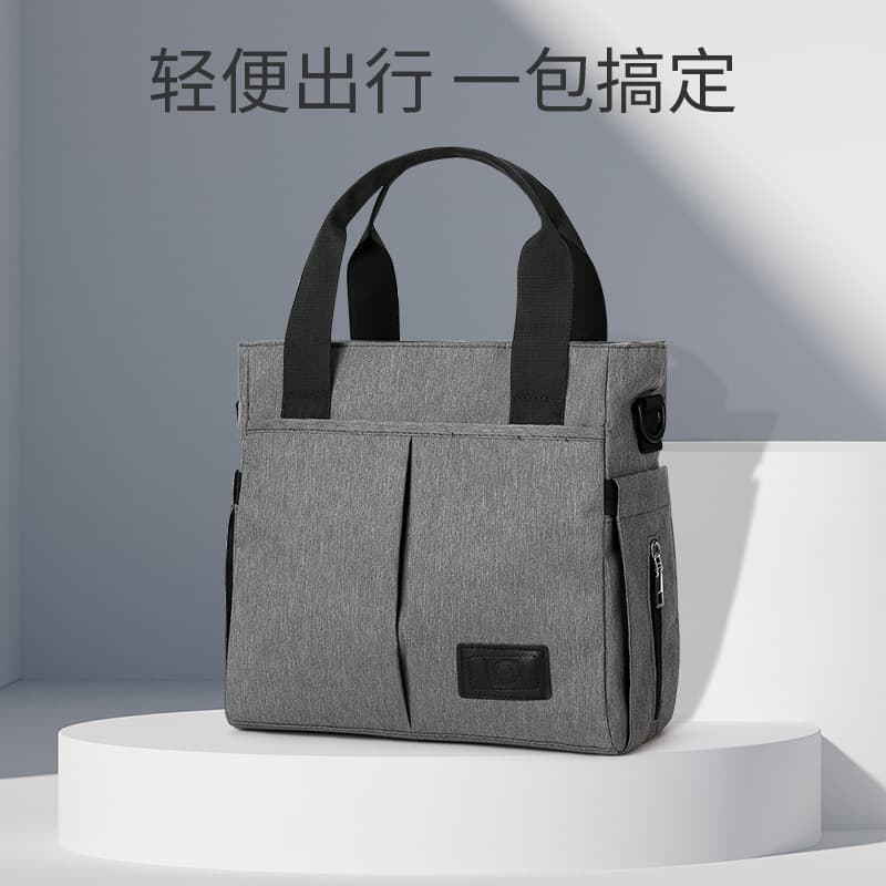 New Style Handheld Mom Bag Mom Tote Milk Powder Diaper Bag Water-Resistant Solid Color Lunch Bag for Export