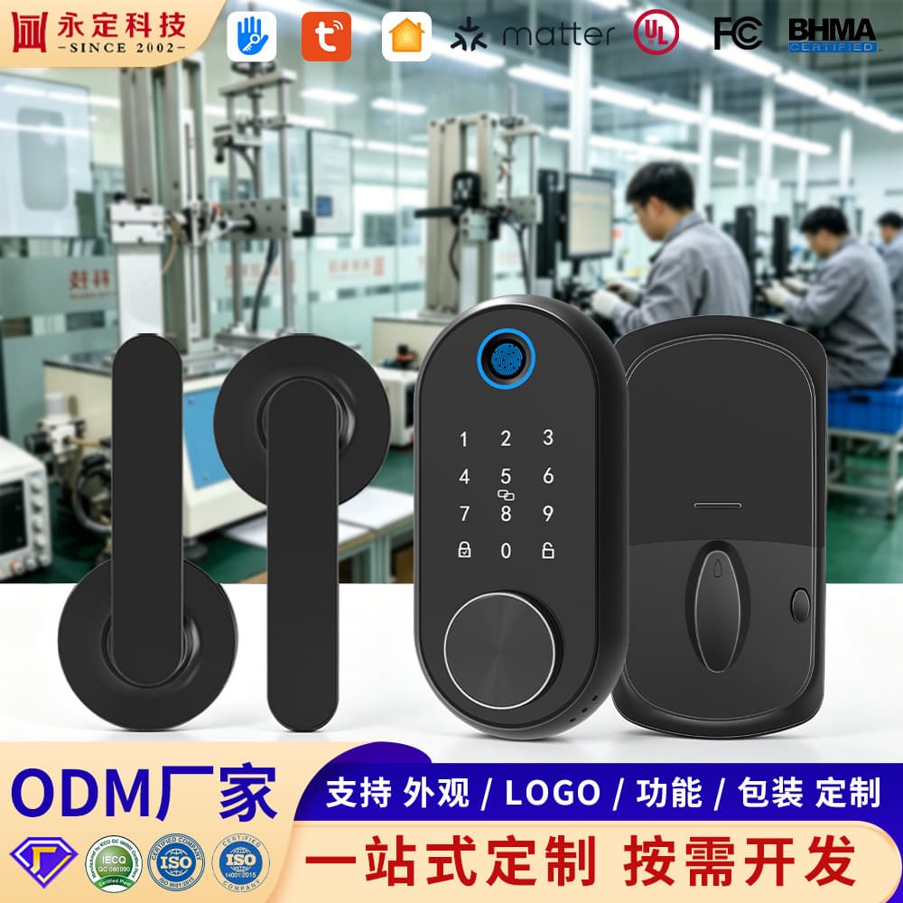 Cross-border Fingerprint Lock, Smart Touchscreen Lock with Handle Set for Home Entry and Interior Doors, ANSI Standard Password Lock