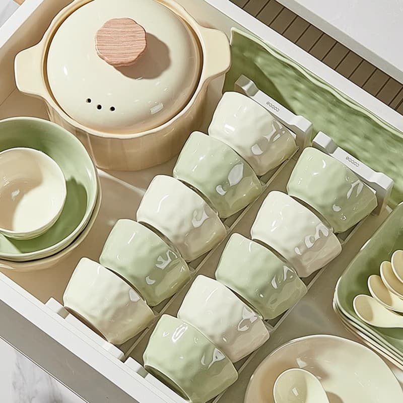 Jingdezhen underglaze cream-style ceramic bowl, 2026 new tableware set for home, noodle soup rice bowl, housewarming bowl and dish set