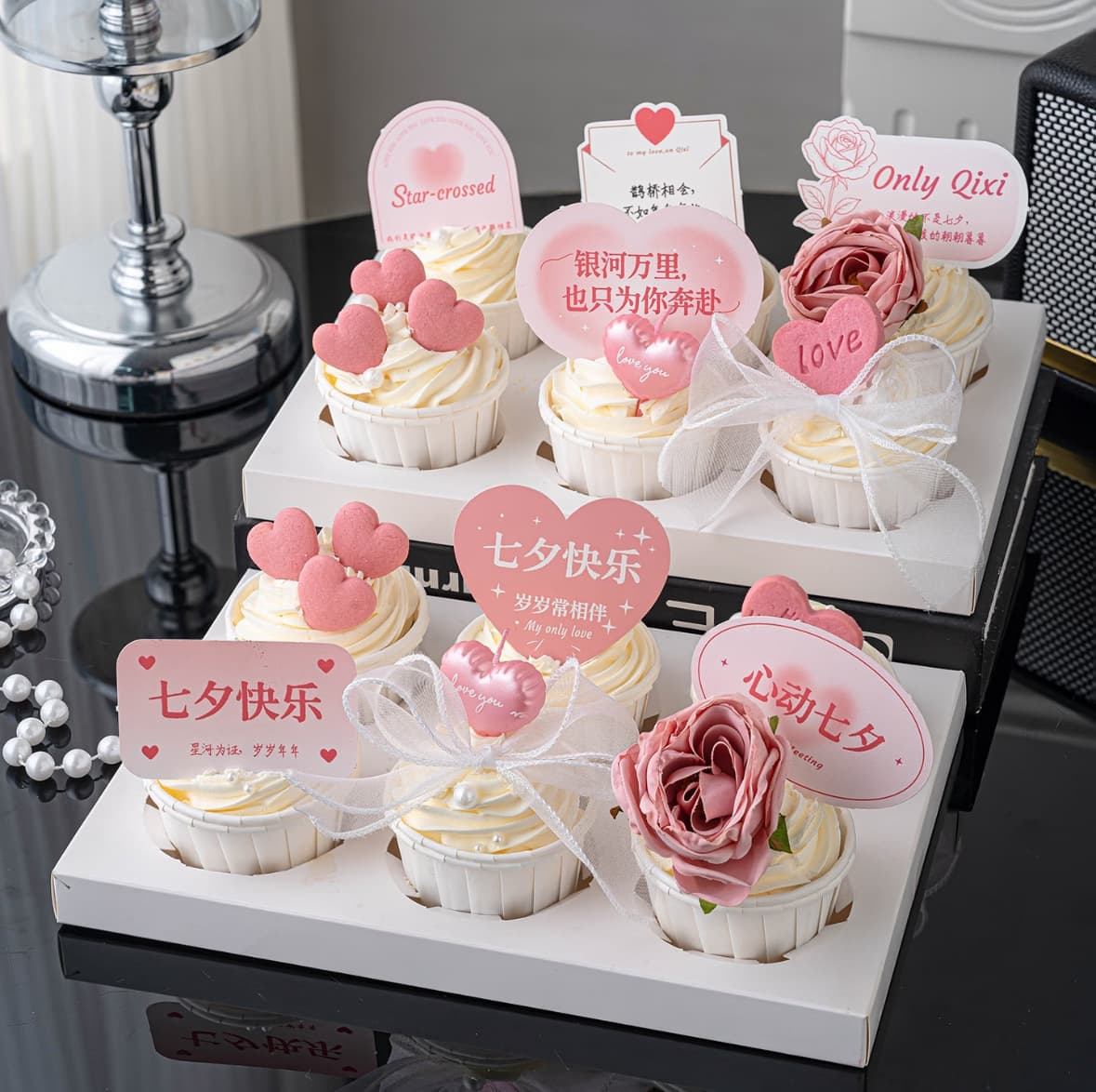 Valentine's Day Cupcake Packaging Gift Box 2/4/6 Tall Baking Dessert Muffin Cupcake Packing Box