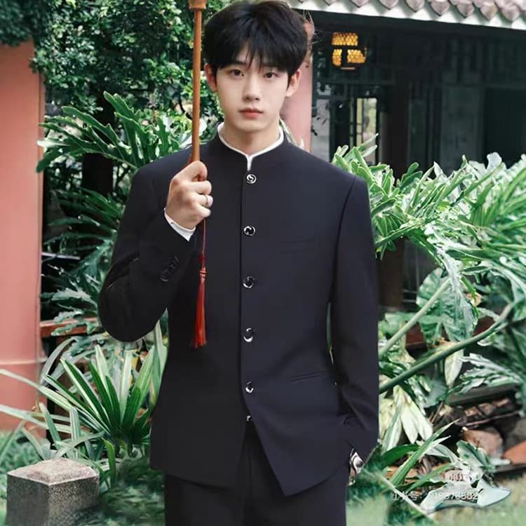 Jinfu Garment Factory Men's Tang Suit Groom Suit Wedding Stand Collar Zhongshan Suit Art Exam Performance New Chinese Style Suit Set