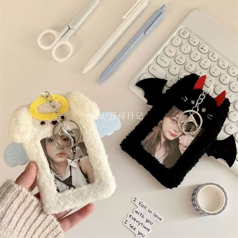 Cute original ins meal card plush card holder campus student bus photo card display photo ID pendant niche
