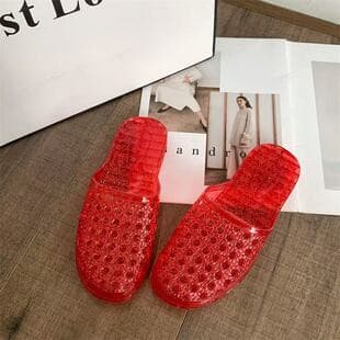 Summer Sandals Transparent Flat Slide Slippers 2026 New Trendy Indoor Non-Slip Bathroom Beach Flat Sandals