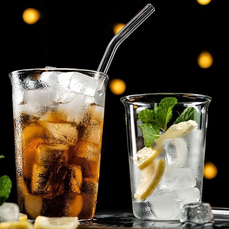 Japanese Ins Style Flared Coffee Cup, Iced Americano, Sparkling Water, Light Fruit Tea Cup, Heat-Resistant Borosilicate Glass Cup