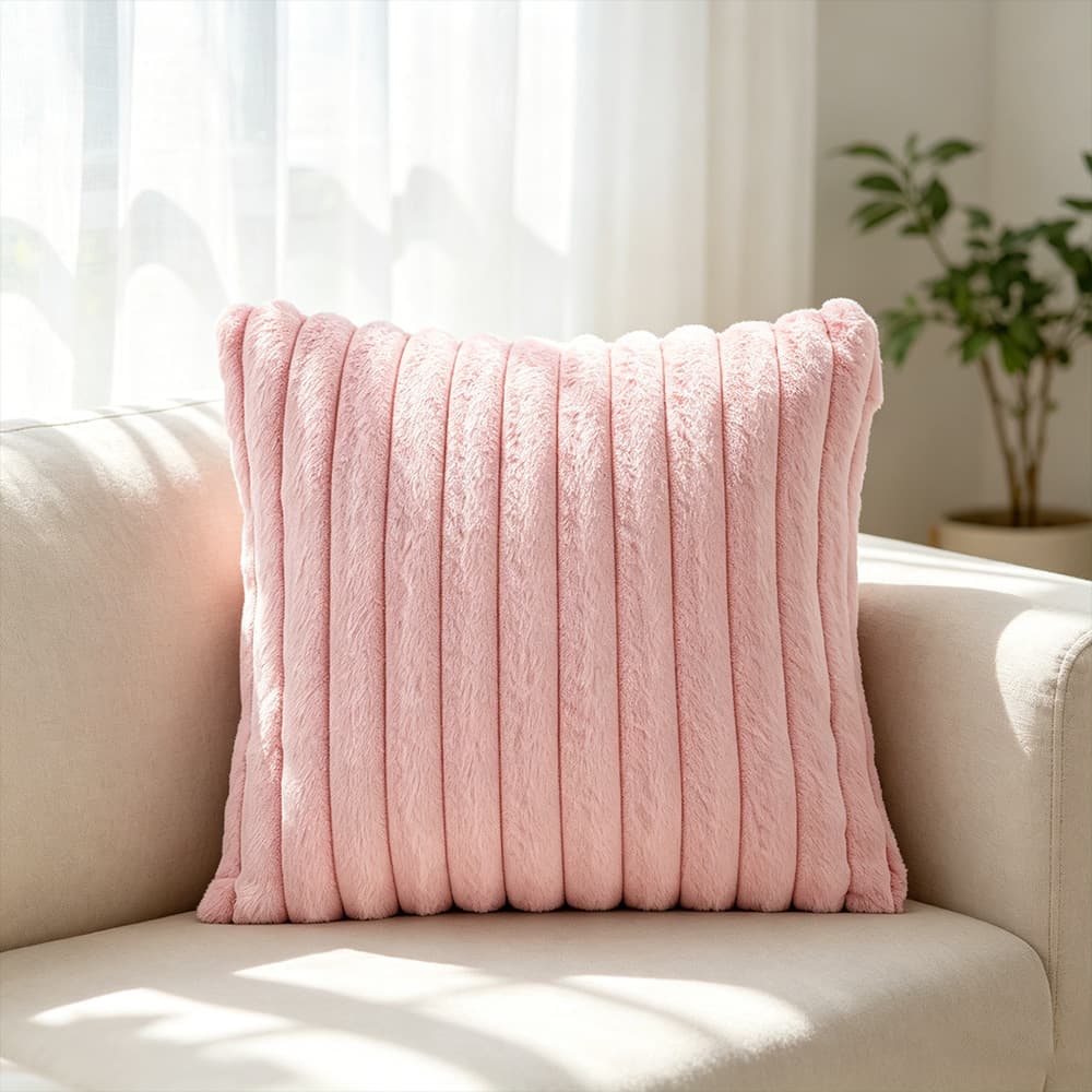 Amazon Bestseller Ins Style Throw Pillow Minimalist Small Fragrance Style Plush Cushion Living Room Sofa Bedside Backrest Cover Wholesale