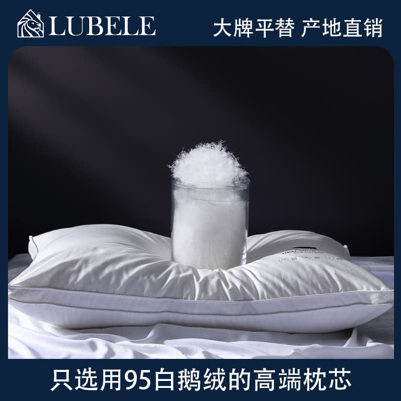 High-end Russian five-star hotel goose down pillow, down core, antibacterial, cloud-like sleeping experience, 95% white goose down pillow