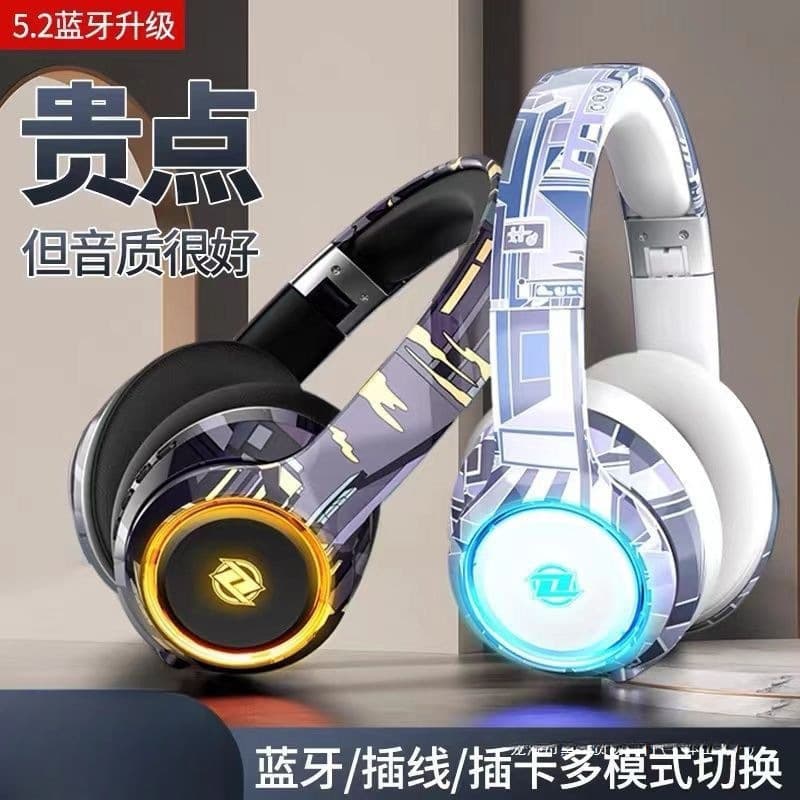 Bluetooth Headset Over-Ear Headphones with Headband for Music, Gaming, Calls, Compatible with Android, Apple, PC