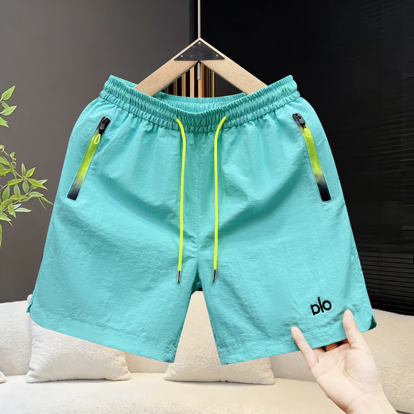 Men's Cross-Border Trade Summer Beach Shorts, Casual Running Sports Shorts, Solid Color Straight-Leg Pants