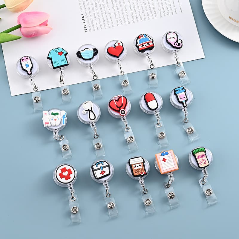 Nurse Badge Reel Cartoon Retractable Clip Employee ID Card Lanyard Holder