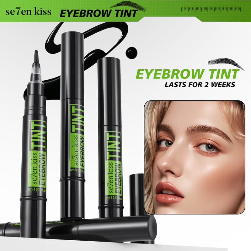 Cross-border se7en kiss dyed eyebrow pencil, long-lasting waterproof and sweat-proof liquid eyebrow cream, rotating eyebrow card, daily portable
