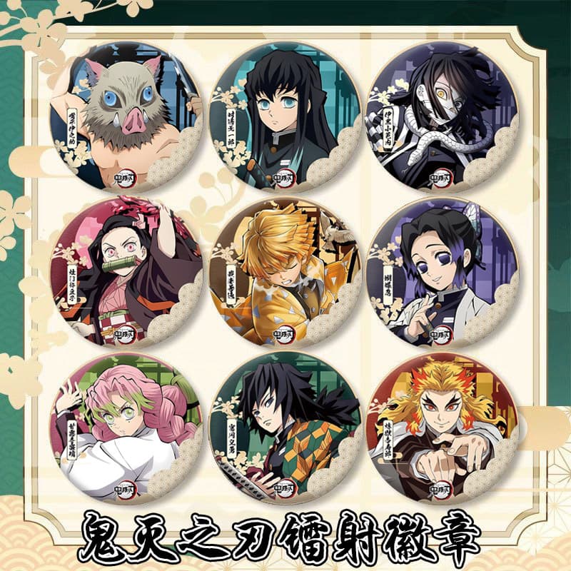 Demon Slayer: Kimetsu no Yaiba peripherals, anime IP, Tanji badge, Muichiro Mizuko, Tanjiro jewelry, brooch gift