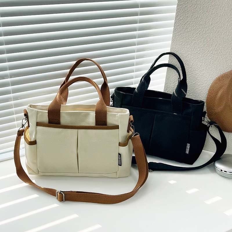 Original homemade literary multi-functional thickened canvas portable crossbody tote student commuting casual portable canvas bag