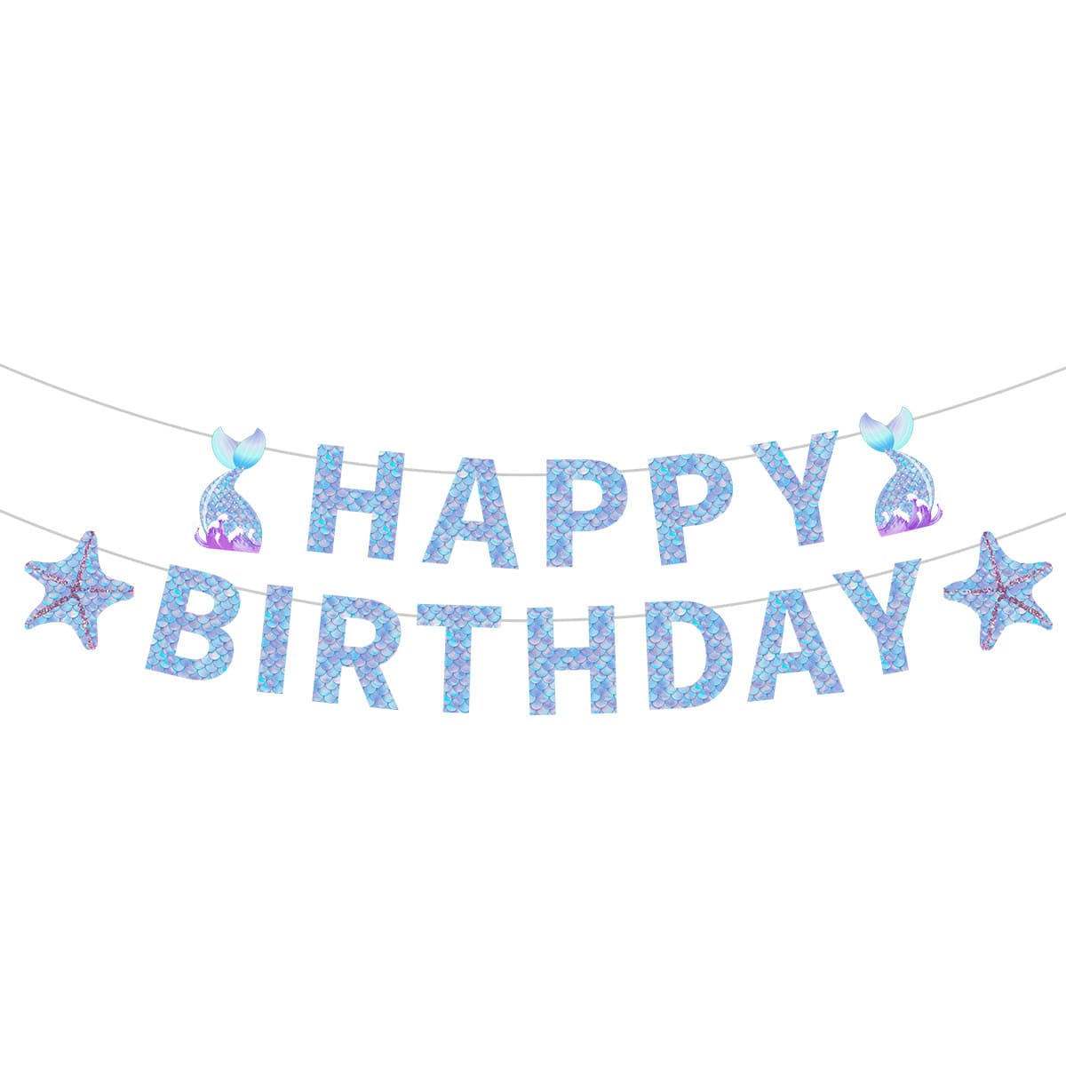 2023 Mermaid Party Decoration Birthday Banner Summer Mermaid Theme Birthday Setup Flag Wholesale