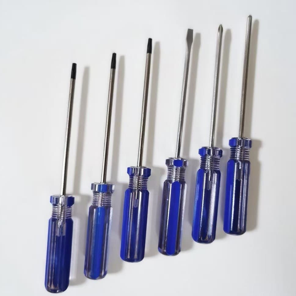Perforated Torx type T8, T9, T10, Y-type, cross, flat small screwdrivers for Xbox 360 game console disassembly tools.