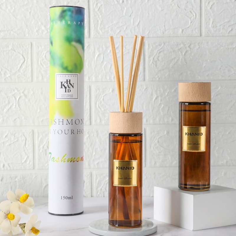 KHANID Flameless Aromatherapy Indoor Scented Water-Soluble Essential Oil Reed Diffuser Refill Gift Box Set for Home