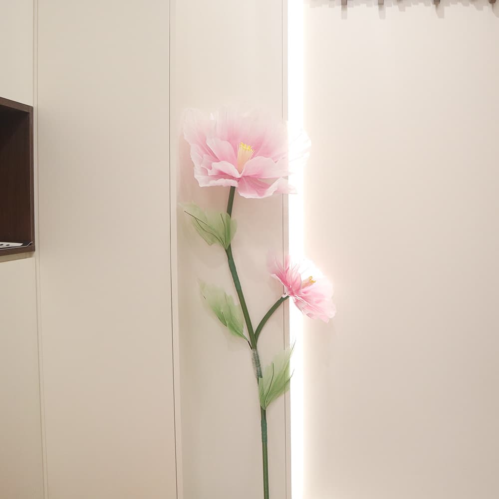 Hotel Scenery Artificial Peach Blossom Set Double Flower Head Combination Large Floral Wedding Decoration Photography Prop Artificial Flowers