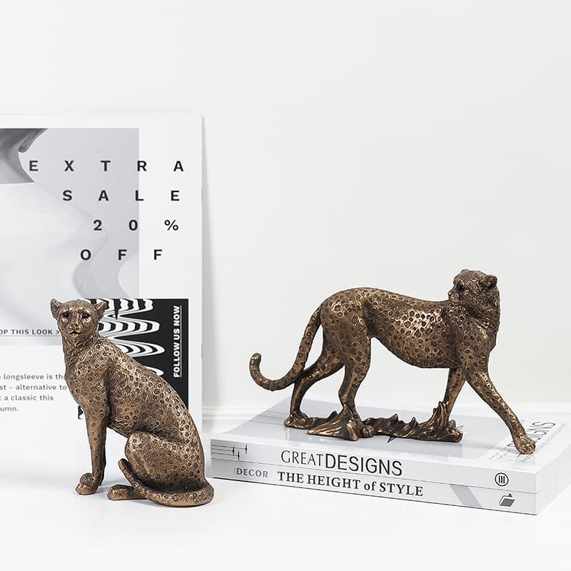 Modern Simple Creative Leopard Home Decoration Living Room Office Desktop Decorative Display Resin Craftwork Artistic Ornament
