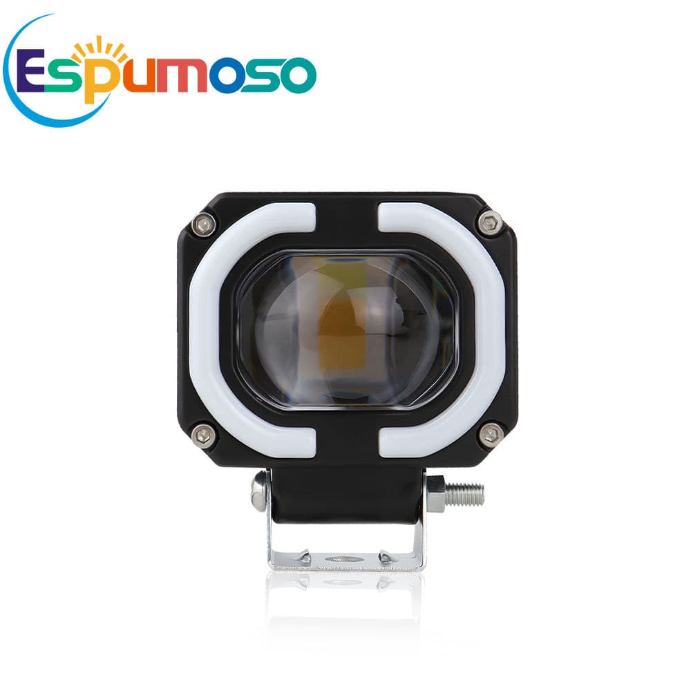 Dual-Color Fish-Eye LED Work Lights 4-Inch Motorcycle Lighting Modification Factory Car Illumination Universal Vehicle Fit
