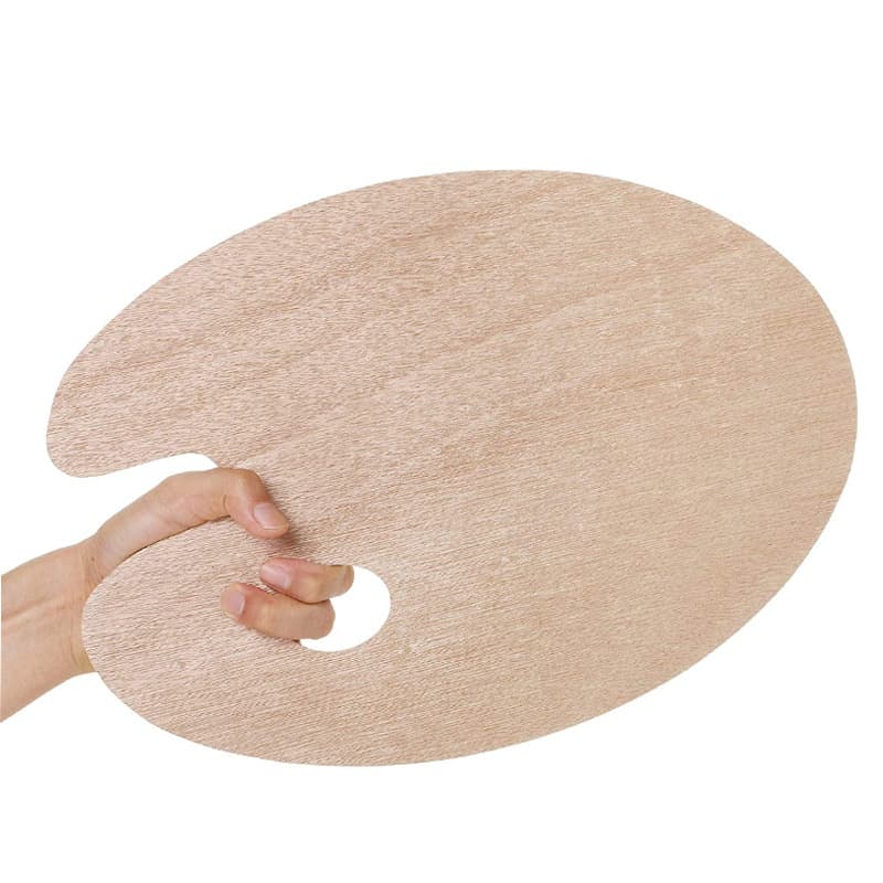 Wholesale of Wooden Palette for Acrylic Gouache, Oil Painting Watercolor Palette, Handheld Oval Palette