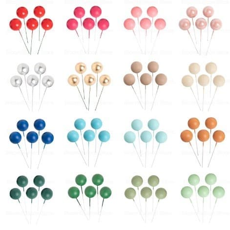 Cross-border hot-selling cake decoration 5-pack gold balls silver balls Christmas balls colorful balls round balls baking decoration cake inserts
