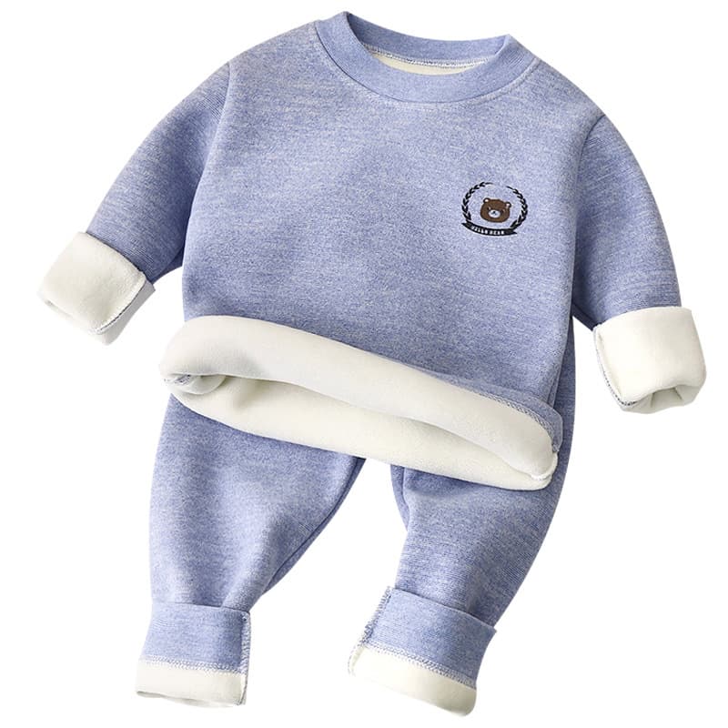 Children's Thermal Underwear Set Winter New Style Boys' Innerwear Fleece-Lined Thickened Girls' Winter Baby Autumn and Winter Children's Clothing