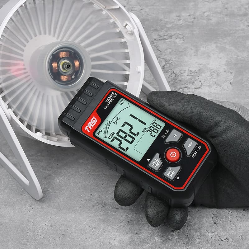 TASI Digital Tachometer TA501A Digital Photoelectric Speed Tester Motor Instrument Automotive RPM Meter