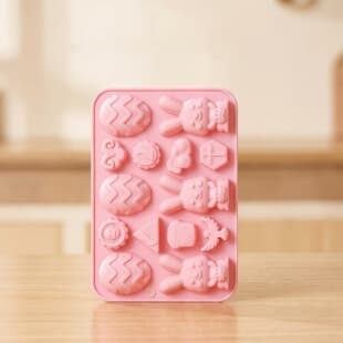 In Stock 14-Cavity Easter Bunny Egg Silicone Chocolate Mold Holiday Baking Resin Cake Mold
