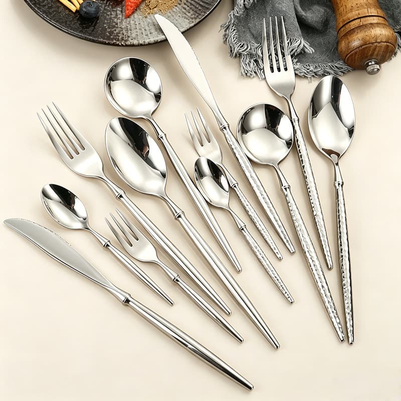 304 Stainless Steel Creative Ballet Cutlery Knife Fork Spoon Hotel Western Food Hammered Ballet Steak Knife Fork Dessert Fork Spoon