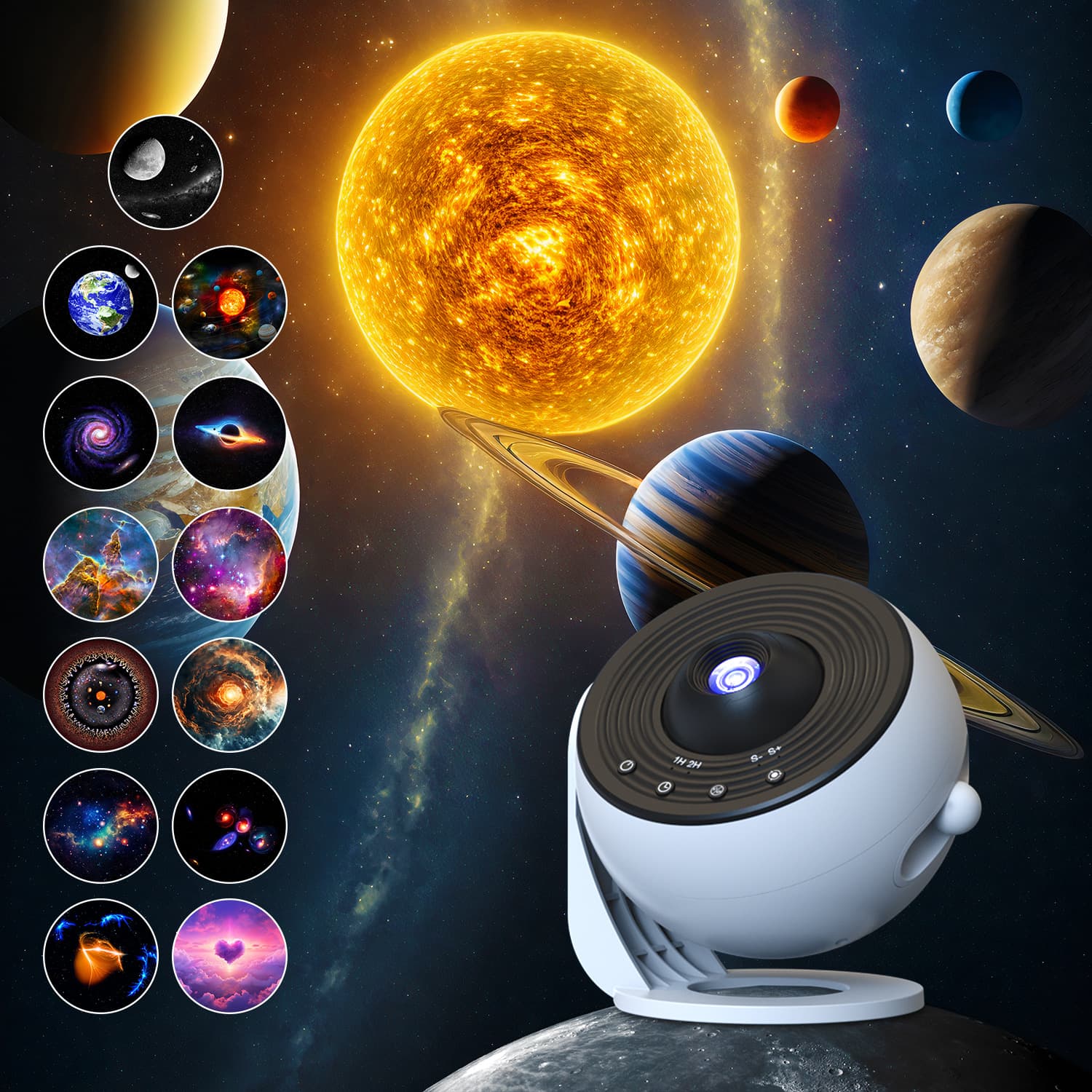 New Globe Pro Galaxy Focus-adjustable Projector with Bluetooth Speaker - Starry Gift Cross-border Night Light