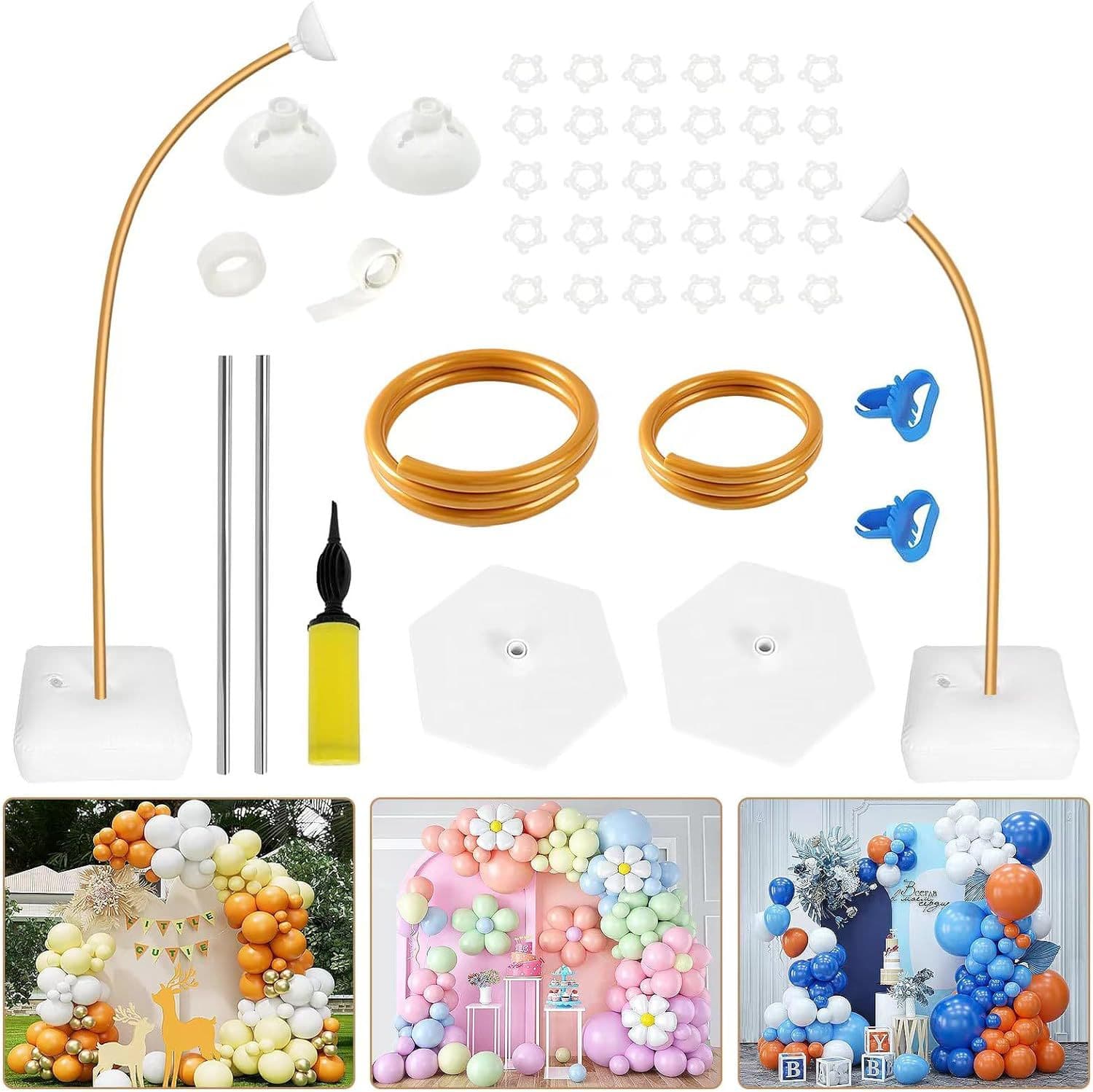 ft. Balloon Arch Kit Free Bend Shape Deformation Balloon Post Stand Half Arch Balloon Stand with Plus