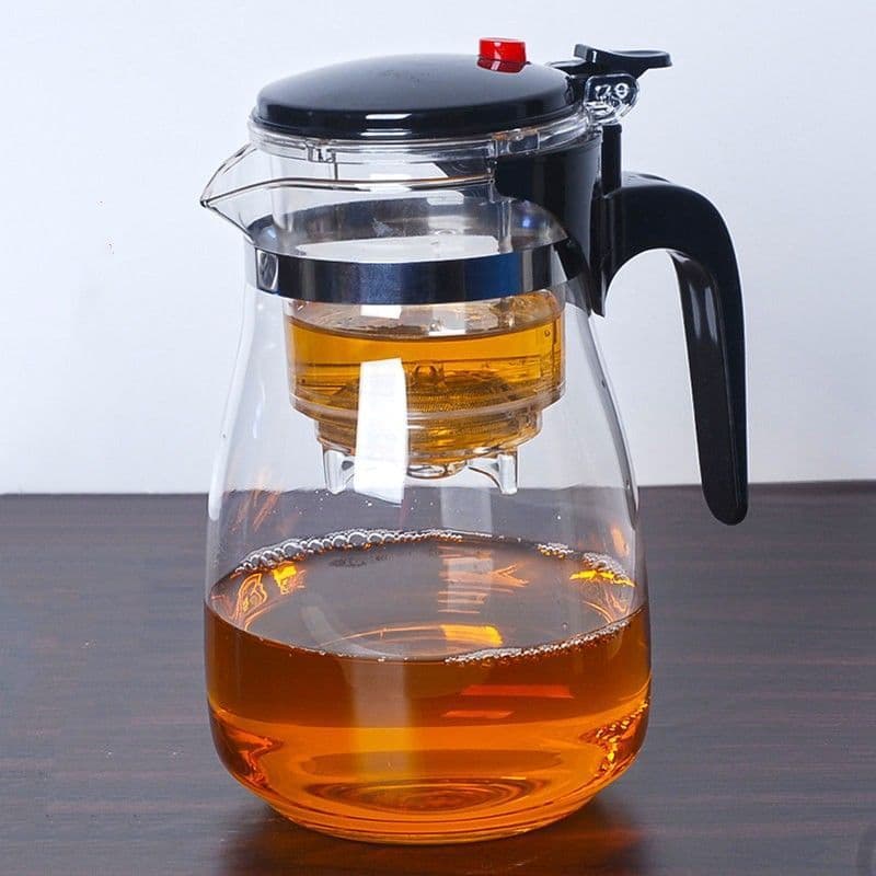Piao Yi cup one pot six cups teapot, detachable filter inner cup, anti-crack heat-resistant glass tea maker, flower tea pot.