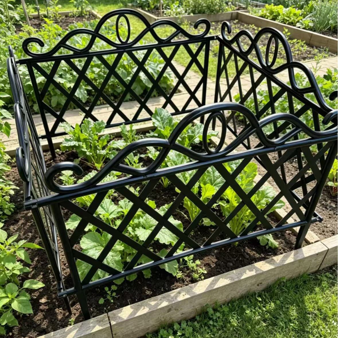 Garden Fence Outdoor Ground-Insert Plastic Small Picket Fence Barrier Freely Splice Partition Garden Decorative Railing
