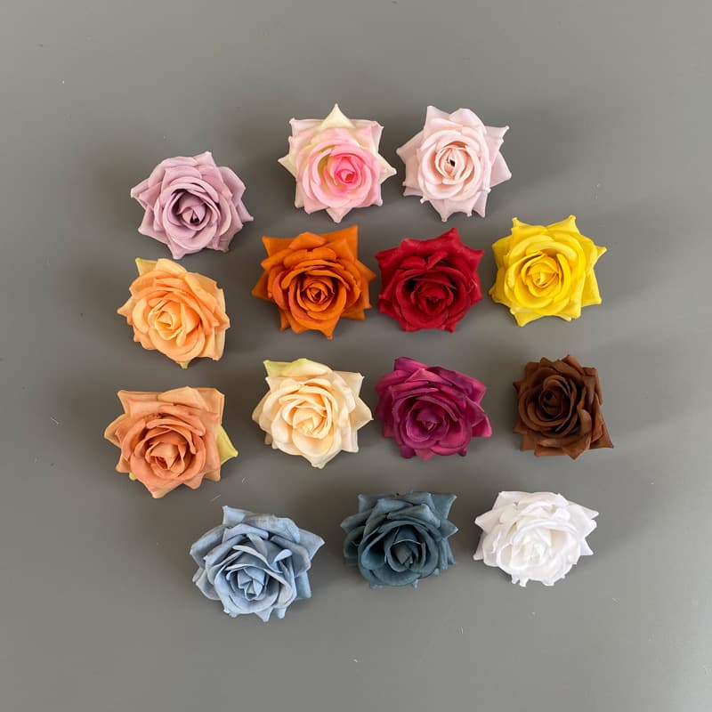 6cm diameter artificial rose flower head, corsage, wedding new style handmade rose flower head, colors