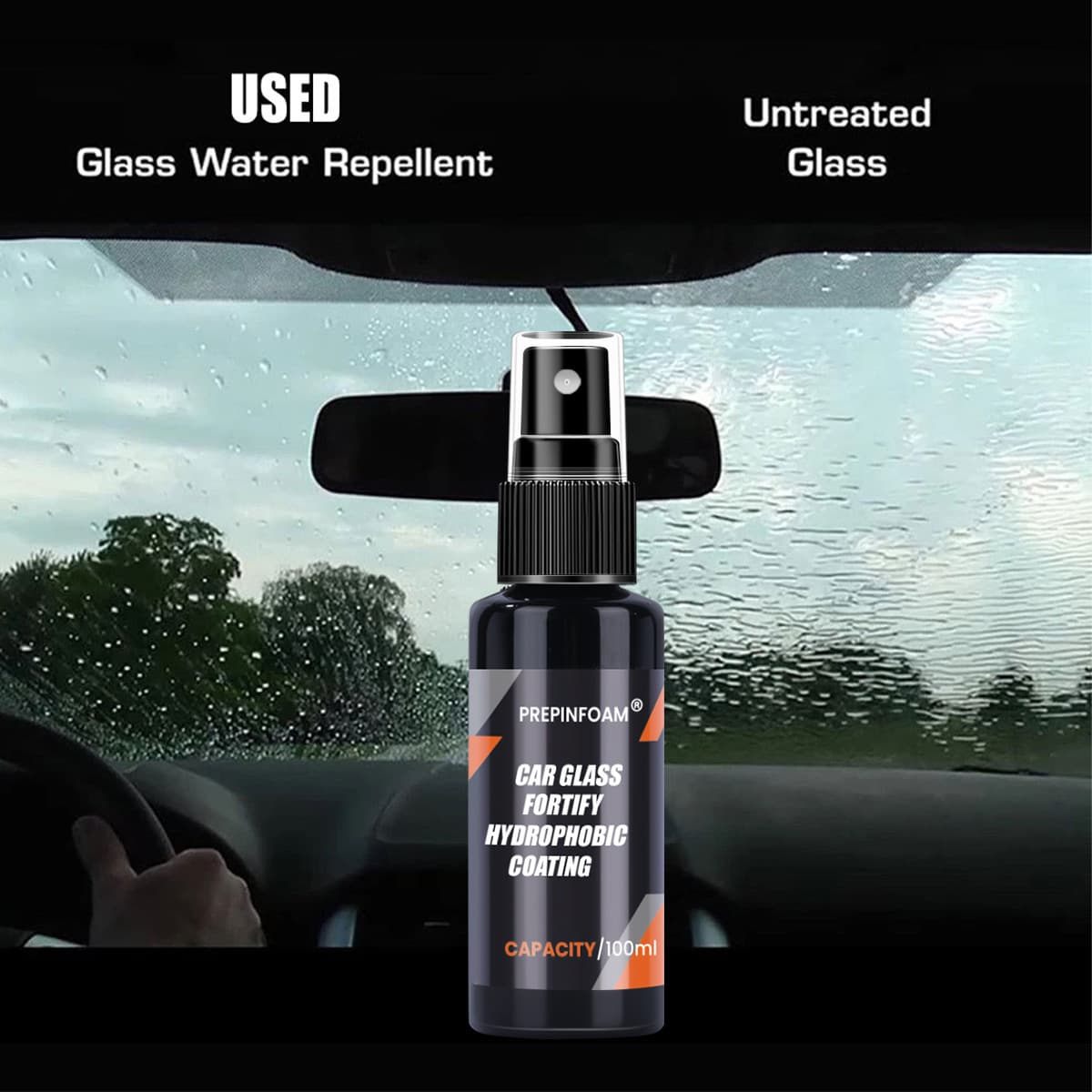 PREPINFOAM-P6 Rain-Repellent Waterproof Spray for Car Glass Windshield Polishing Rain Guard