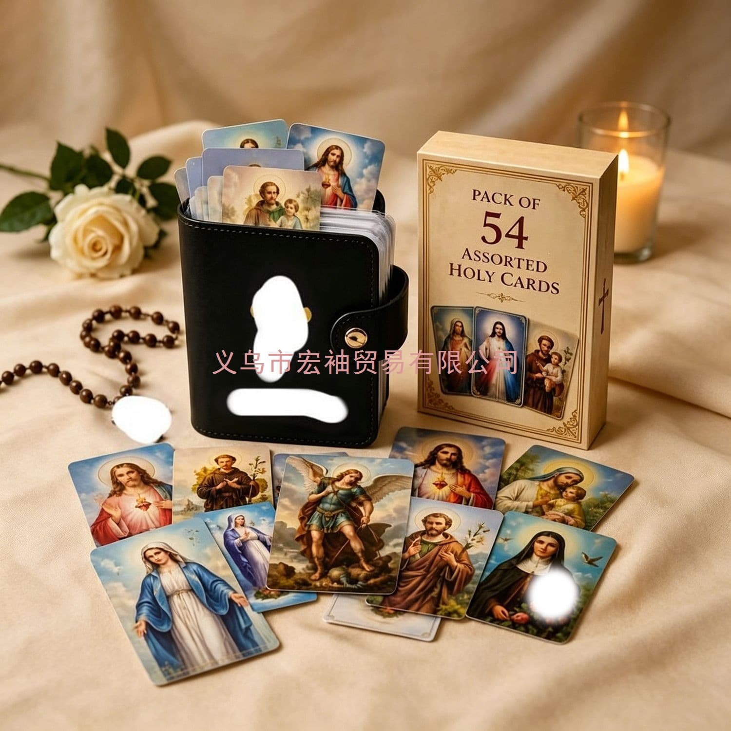 Cross-border best-selling Catholic Genuine Leather Holy Card Holder card storage bag