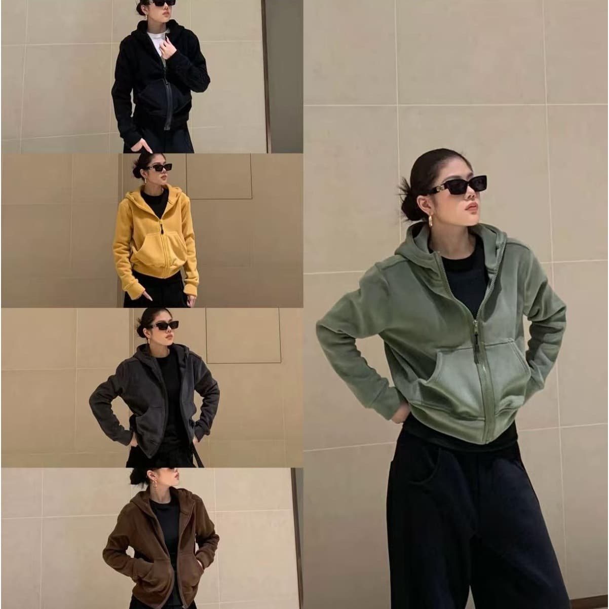 Fleece-Lined Thick Double-Sided Oli Flannel Hooded Jacket for Women, Versatile Casual Design Cardigan Top