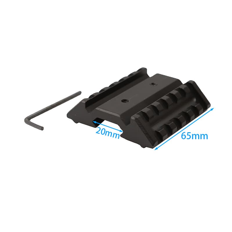 45-Degree Side Rail 65mm Long Dual-Side Angled Rail Scope Mount Red Green Dot Tube Clamp Bracket