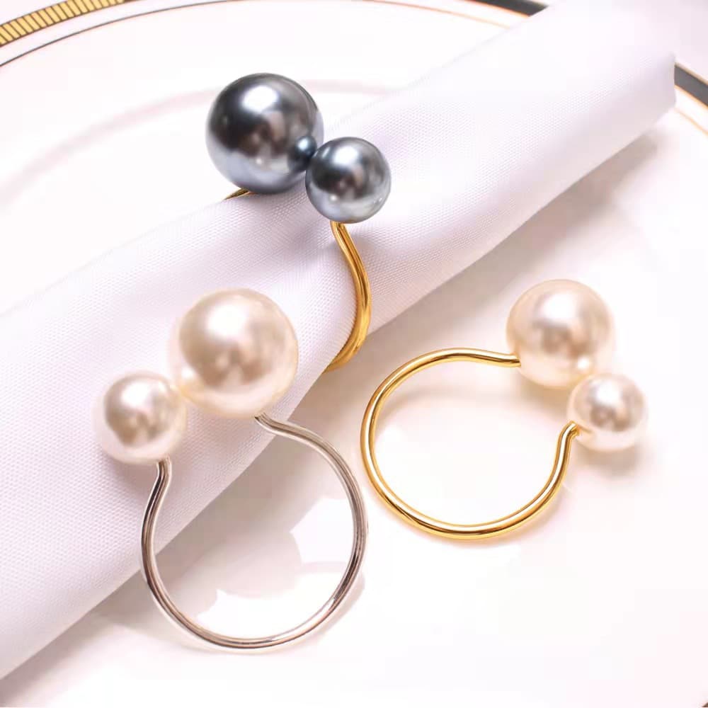 Korean Trendy Hand Accessories, U-shaped Adjustable Pearl Napkin Holders, Creative Fashion High-end Texture