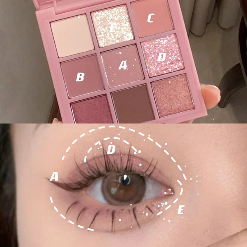 DIKALU Spring/Summer New Eyeshadow Palette Oh Rosy 9-Color Auto Focus Low Saturation Smoky Pink Rose Palette